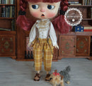 Blythe Overalls Outfit/ Blythe Shirt/ Pants Pullips Azone/ Licca OB24 BJD MJA119-D