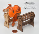 KIT 1:12 Dollhouse Miniature Saddle Rack SMA F006