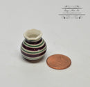 1:12 Dollhouse Miniature Stripes Ceramic Planter Pot/ Miniature Garden HMN 1451