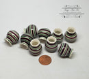 1:12 Dollhouse Miniature Stripes Ceramic Planter Pot/ Miniature Garden HMN 1451