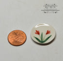 1:12 Dollhouse Miniature Round Ceramic Plate with flower/ Miniature Cookware HMN 1462