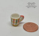 2 PC 1:12 Dollhouse Miniature Colorful Stripes PatternMug HMN 1485