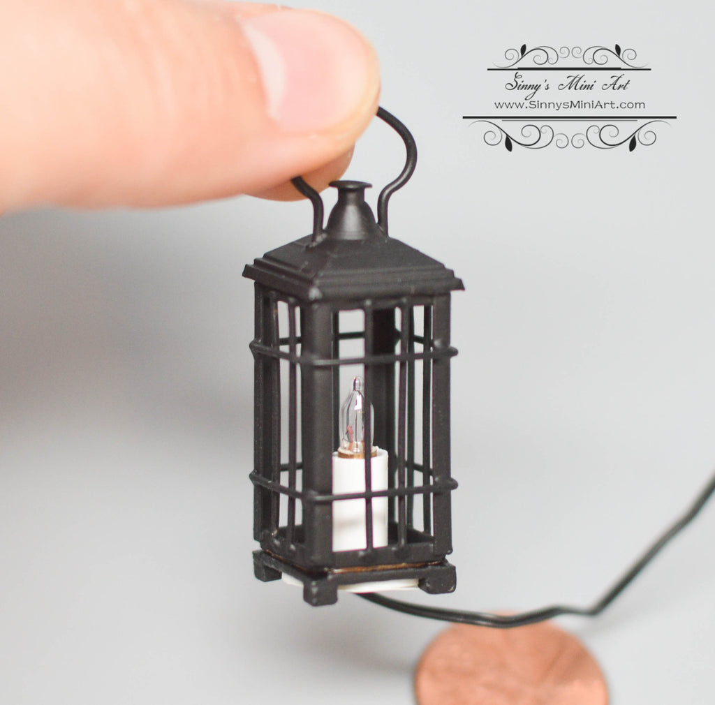 6pcs Mini Lantern with Flickering LED Candles,Vintage Black