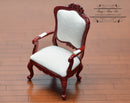 1:12 Dollhouse Miniature Fancy Vict.Armchair/Mahog Chair/ Furniture AZ B7749