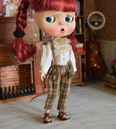 Blythe Overalls Outfit/ Blythe Shirt/ Pants Pullips Azone/ Licca OB24 BJD MJA119-A