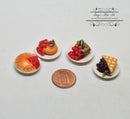 1:12 Dollhouse Miniature Fruits Deserts Cakes Pies on Plates Set  HMN 1538