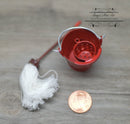 1:12 Dollhouse Miniature Mop with Bucket Set/Miniature Bathroom Set D173