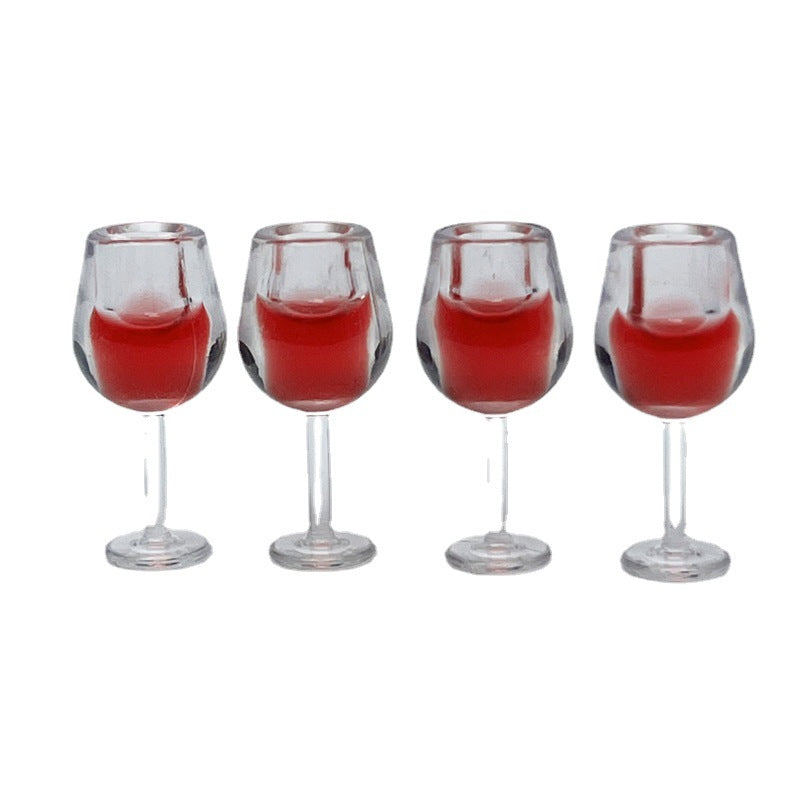 1:12 Miniature Red Wine Glasses Set (10-Piece) - Dollhouse