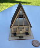 1:144 Laser Cut A-Frame Cabin Dollhouse Kit /DIY Dollhouse SMA HS012
