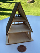 1:144 Laser Cut A-Frame Cabin Dollhouse Kit /DIY Dollhouse SMA HS012
