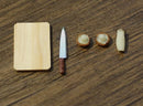 1:12 Dollhouse Miniature Knife/Mushroom on Cutting Board D230