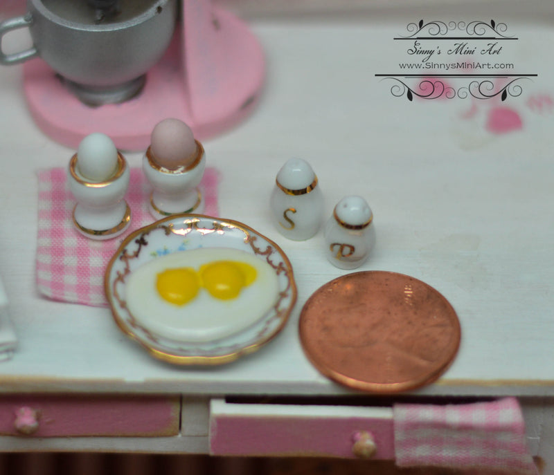 1:12 Dollhouse Miniature Fried Egg Breakfast RP 1.328/5