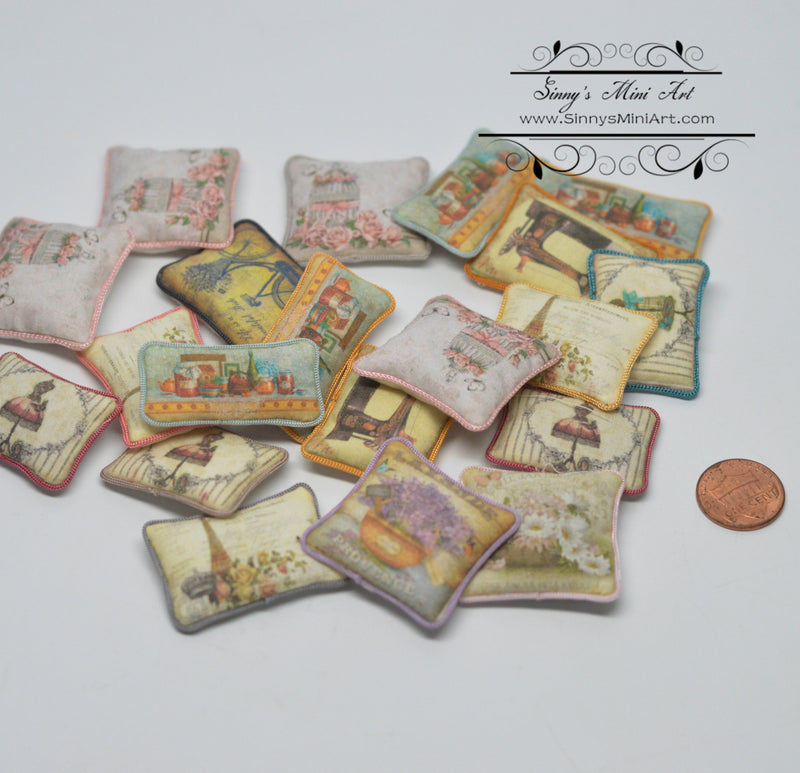 Clearance Sale 1:12 Dollhouse Miniature Shabby Chic Pillow Ramdon DI Pillow