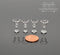 1:12 Dollhouse Miniature Set of Four Wine Glasses BD HB009