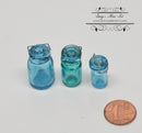 1:12 Dollhouse Miniature Turquoise Canning Jar Set BD HB361