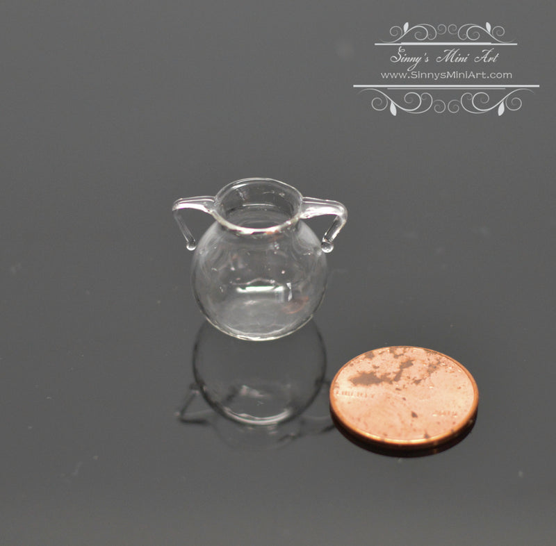1:12 Dollhouse Miniature Glass Urn/ Vase with Handle BD HB303