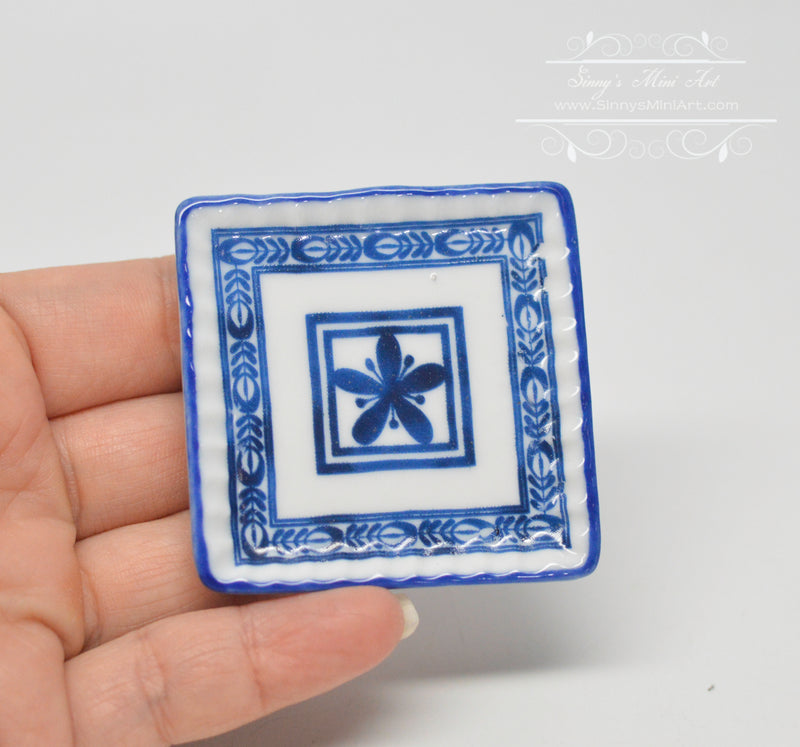 Dollhouse Miniature Large Square Plate D241-B