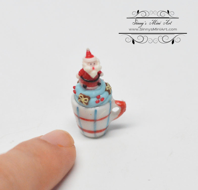 1:12 Dollhouse Miniature Ceramic Chritsmas Cupcake Mug AZ G6283