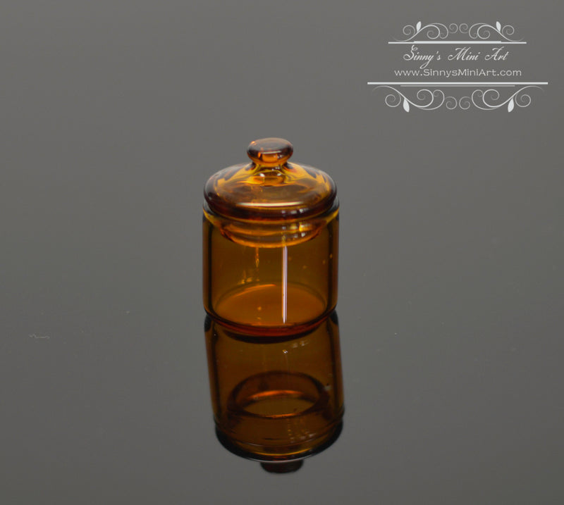 1:12 Miniature Yellow Jar with Lid D48-B