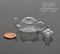 1:6 Miniature Glass Teapot-Clear I15