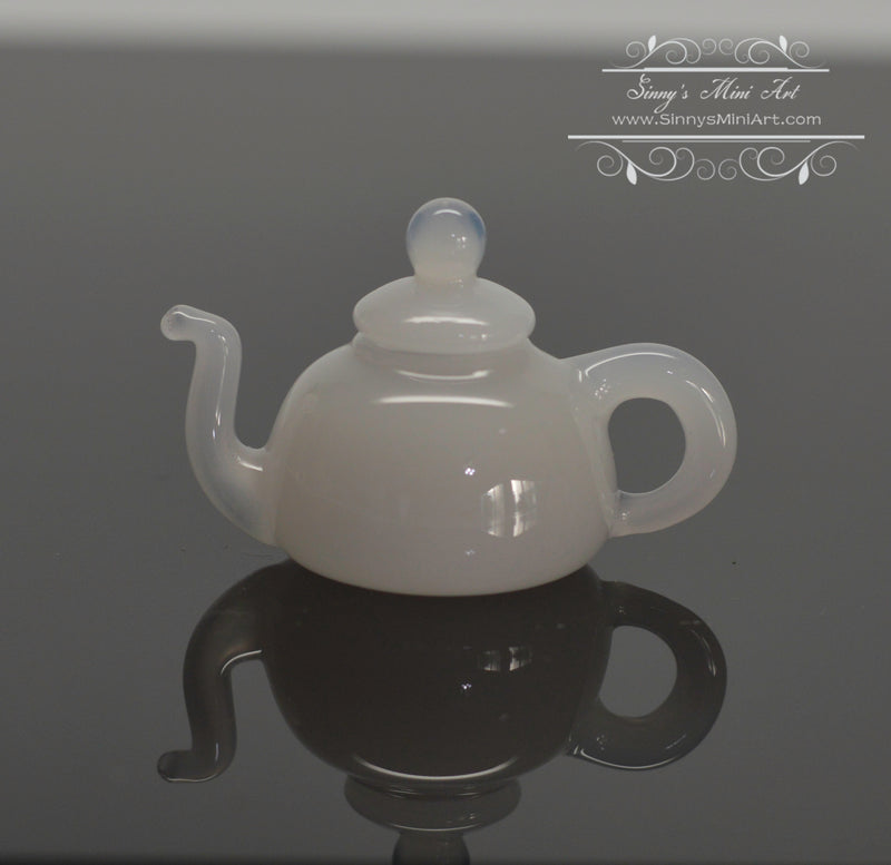 1:6 Miniature Glass Teapot-White I16