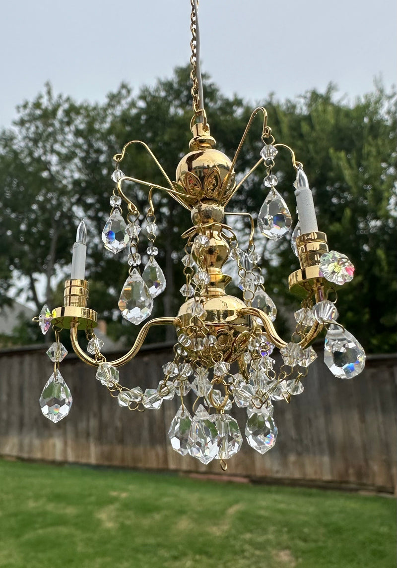 Clearance Sale: 1:12 Dollhouse Miniatures 3 Arm Crystal l Chandelier HH CK3019