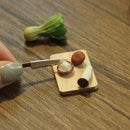 1:12 Dollhouse Miniature Knife/Mushroom on Cutting Board D230