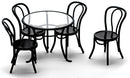 1:12 Dollhouse Miniature Patio Table/4 Chairs Black AZ S8507