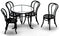 1:12 Dollhouse Miniature Patio Table/4 Chairs Black AZ S8507