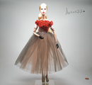 1:6 Doll Flower Dress Set For FR Doll/ Purse Poppy Parker FR Barbie Fashion Royalty MJA97