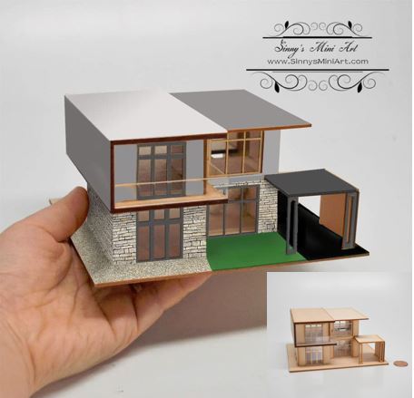 1:144 Laser Cut Modern Dollhouse Kit /DIY Dollhouse SMA HS008