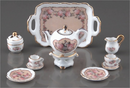 Clearance Sale: 1:12 Dollhouse Miniature Coffee Set - Classic Rose Pattern RP 1.347/8