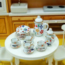 A set (15 pc) of 1:12 Dollhouse Miniature Tea Set/ Miniature plates B35-2