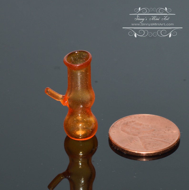 1:12 Miniature Glass Water Pipe Miniature Smoking Pipe / Bong BD HB450