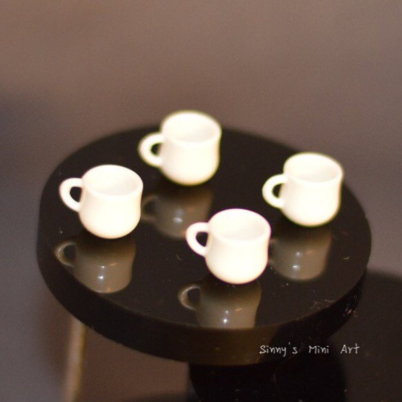 1:12 dollhouse Miniature Coffee Tea Cup Set of Four B5