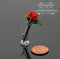 1:12 Miniature Red Geranium in Pipe Vase BD R534