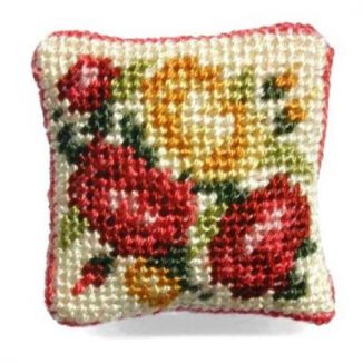 1:12 Summer Roses Dollhouse Needlepoint Cushion Kit JGD 5005