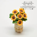 1:12 Dollhouse Miniature Sunflowers in Country Planter BD A001