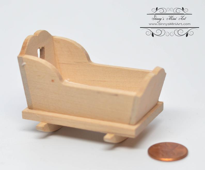 1:12 Dollhouse Miniature Unfinished Cradle AZ CL08665