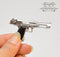 1:6 Dollhouse Miniature Silver Gun/ Dollhouse Miniatures/Mini Gun/Miniature Weapon C17