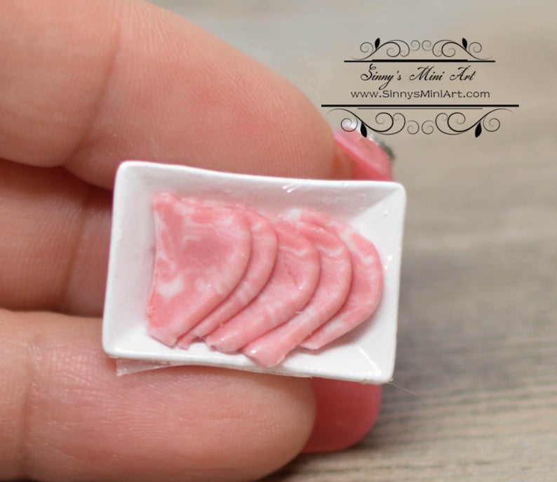 Brand Switched 1:12 Dollhouse Miniature Meat Cuts, Wrapped BD K3010