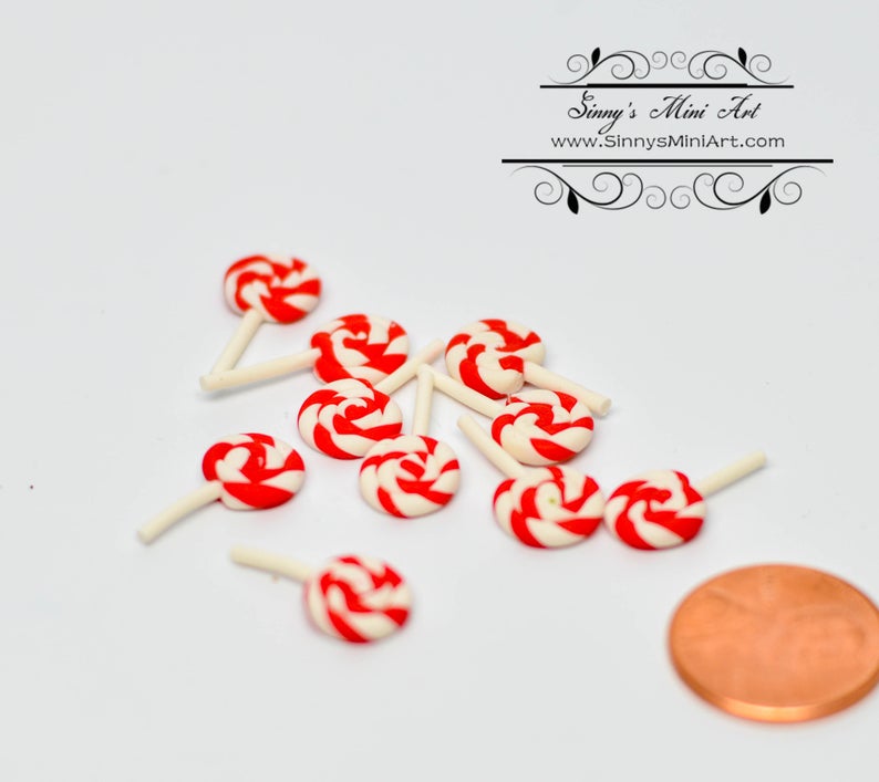 1:12 Dollhouse Miniature Candy Cane Lollipop BD K2720