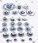 A set (40 pc) of 1:12 Dollhouse Miniature Tea Set/ Miniature plates E34-2