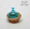BO Version 1 1:12 Dollhouse Miniature Turquoise Demijohn in Basket BD H139