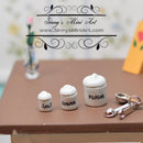 1:12 Dollhouse Miniature White Canister Set Flour Sugar, Salt BD B321