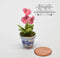 BO 1:12 Dollhouse Miniature Pink Pansies in Blue Design Pot BD A025