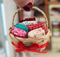 Dollhouse Miniature Fabric Basket F36