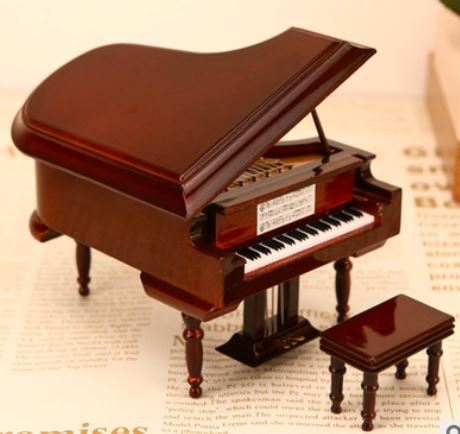1:12 Dollhouse Miniature Brown Piano Miniature Instrument E36-C