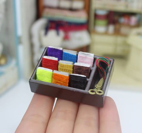 Dollhouse Miniature Knitting Box F11