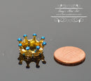 1:12 Dollhouse Miniature Gold & Turquoise Crown BD J087